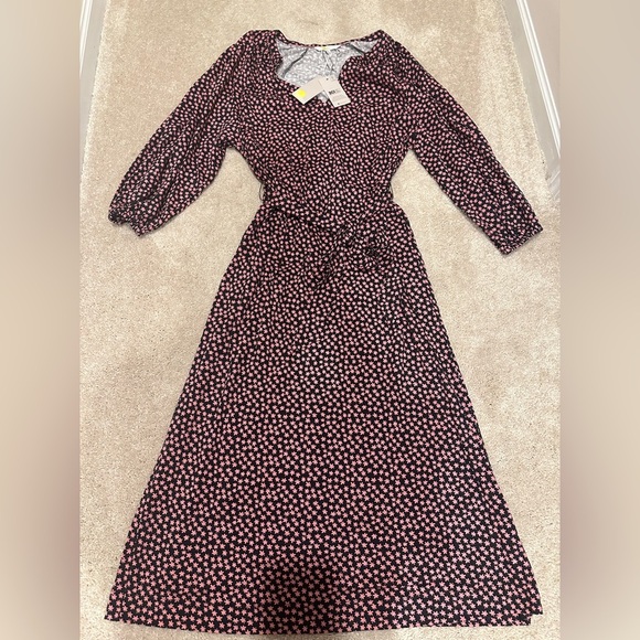 Boden Notch Neck Jersey Midi Dress in Pink size 12R NWT - Picture 5 of 6